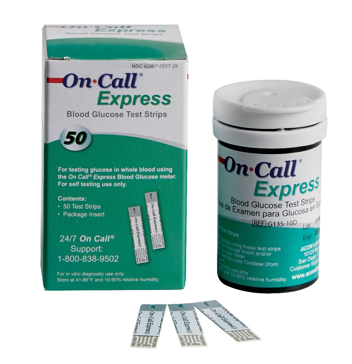 On-Call Express 血糖値測定用テストストリップ 50枚入5箱 On Call Express Blood Glucose Strips